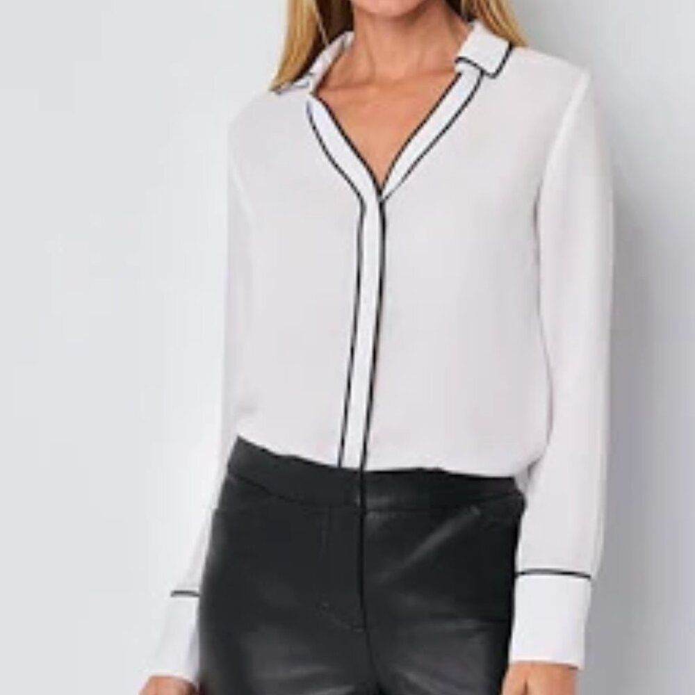 Express Cream‎ Shirt with Black Accents Large